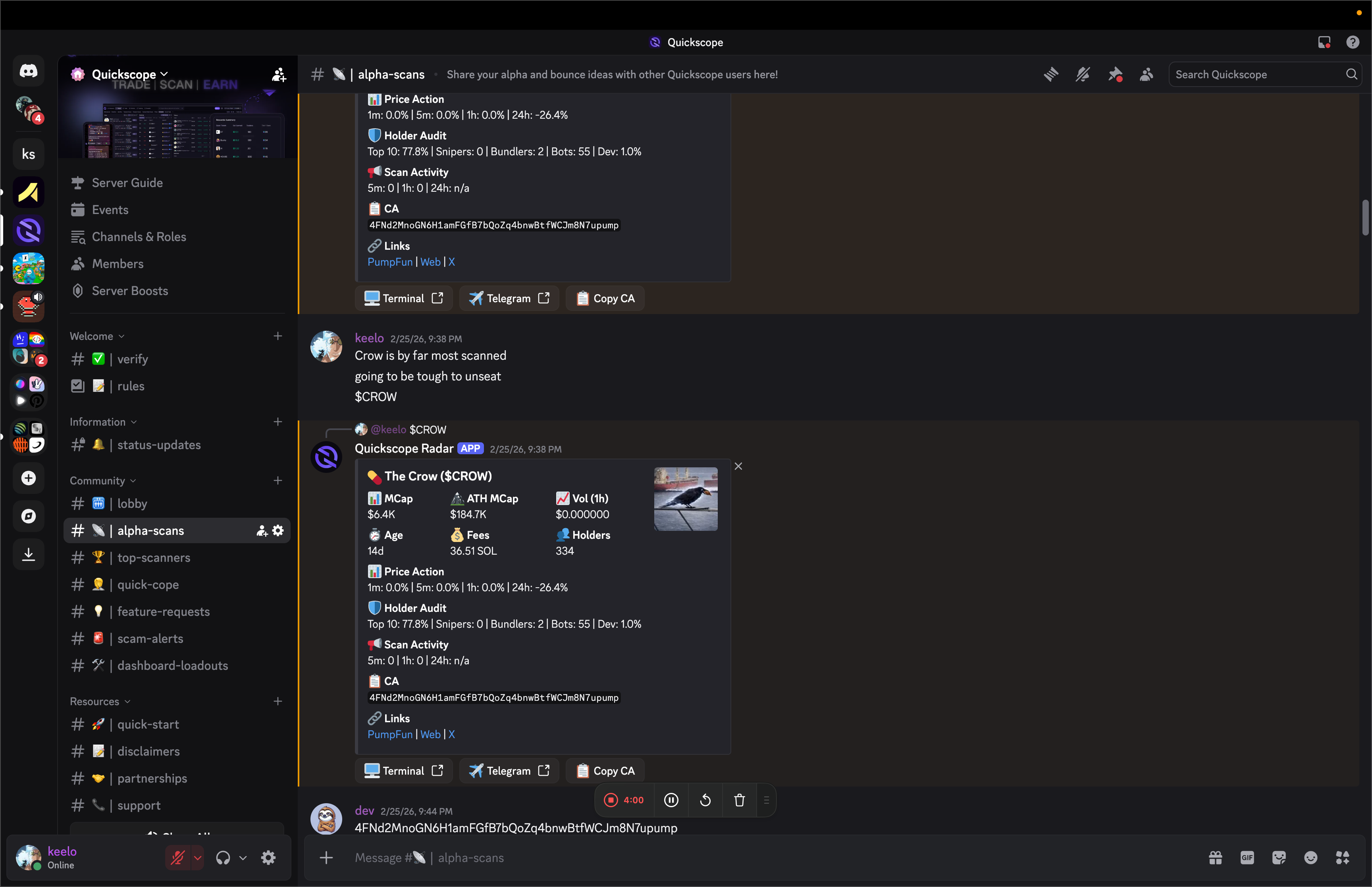 Discord Scan Bot — Token detail 3
