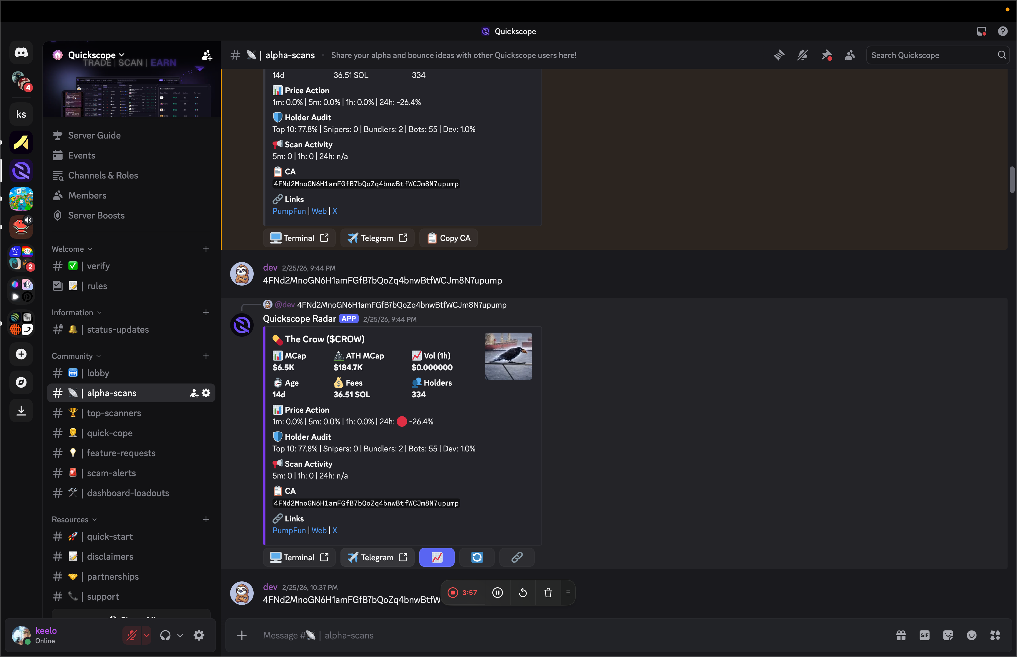 Discord Scan Bot — Token detail 1