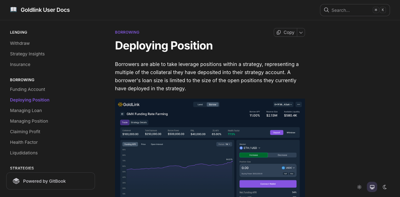 GoldLink DeFi — Strategy onboarding 2
